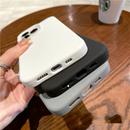 Capinha Silicone Aveludada Cor BRANCO PRETO Para IPhone 7Plus/XR/11/13/14/15/15Promax/16/16Promax/17Promax