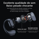 Fone de ouvido TWS com condução óssea, sem fio, Bluetooth 5.3, clip-on, display digital, redução de ruído verdadeira -B8