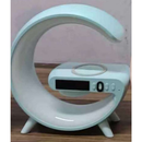 Caxinha de Som G -Speaker COR BRANCA Com Relógio Luminária Bluetooth Inteligente Carregador Sem Fio Led Luz COM RELÓGIO