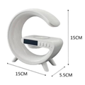 Caxinha de Som G -Speaker COR BRANCA Com Relógio Luminária Bluetooth Inteligente Carregador Sem Fio Led Luz COM RELÓGIO