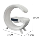 Caxinha de Som G -Speaker COR BRANCA Com Relógio Luminária Bluetooth Inteligente Carregador Sem Fio Led Luz COM RELÓGIO