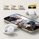 Fone de ouvido TWS com condução óssea, sem fio, Bluetooth 5.3, clip-on, display digital, redução de ruído verdadeira -B8