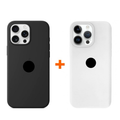 Capinha Silicone Aveludada Cor BRANCO PRETO Para IPhone
