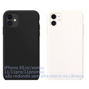 Capinha Silicone Aveludada Cor BRANCO PRETO Para IPhone 7Plus/XR/11/13/14/15/15Promax/16/16Promax/17Promax