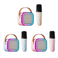 Alto-falante Bluetooth Karaoke com Microfone, Luzes LED e Diversão para Toda a Família